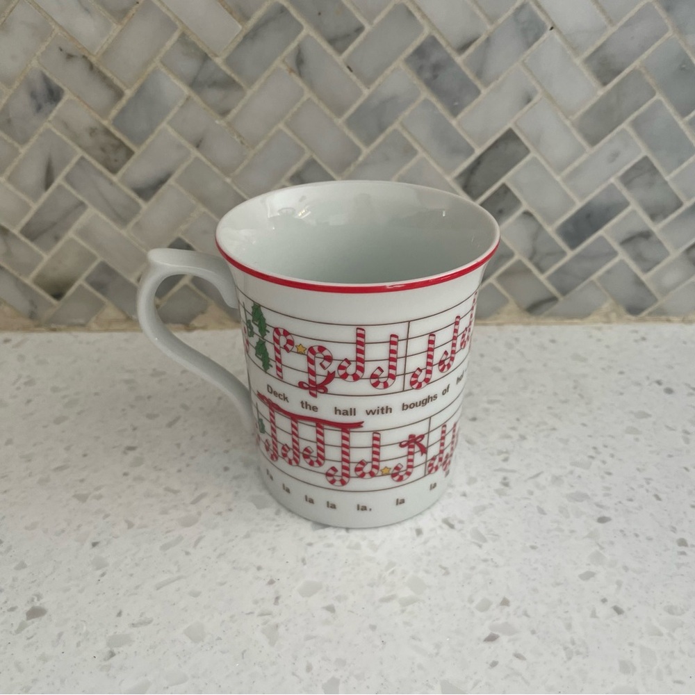 Deck the Halls by Ron Gordon Designs Coffee Cup vintage Made In Japan holiday
